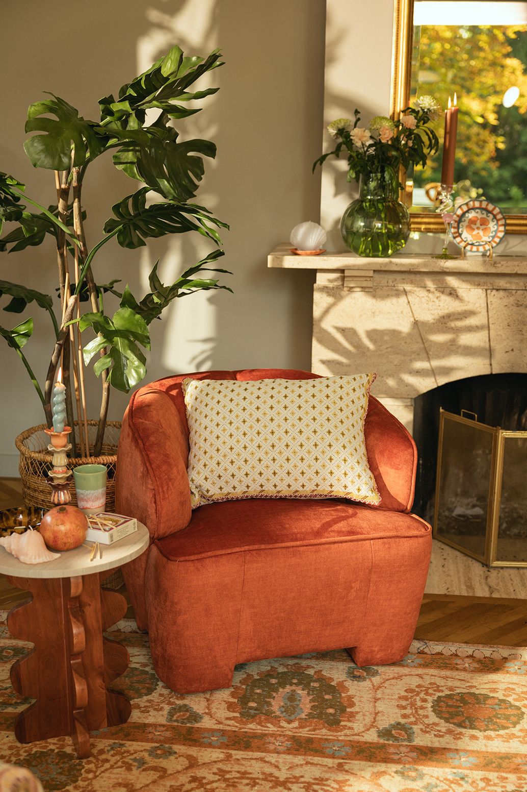 Coussin arch graphic - jaune clair