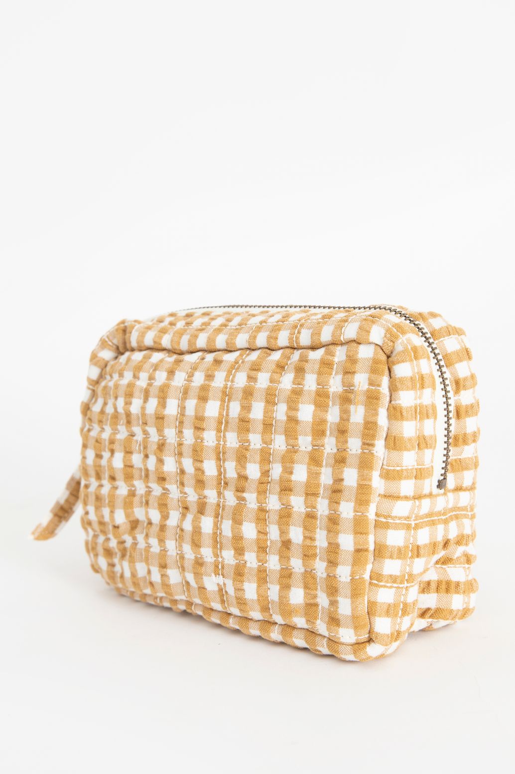 Trousse de toilette à carreaux - jaune foncé