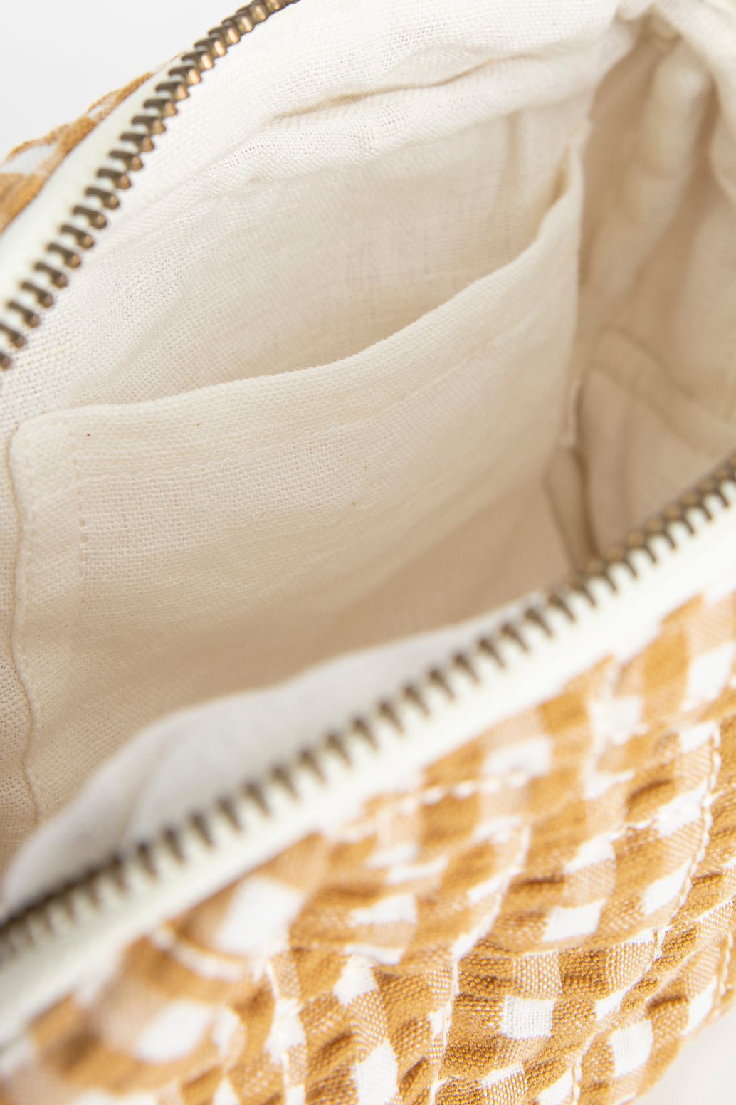 Trousse de toilette à carreaux - jaune foncé