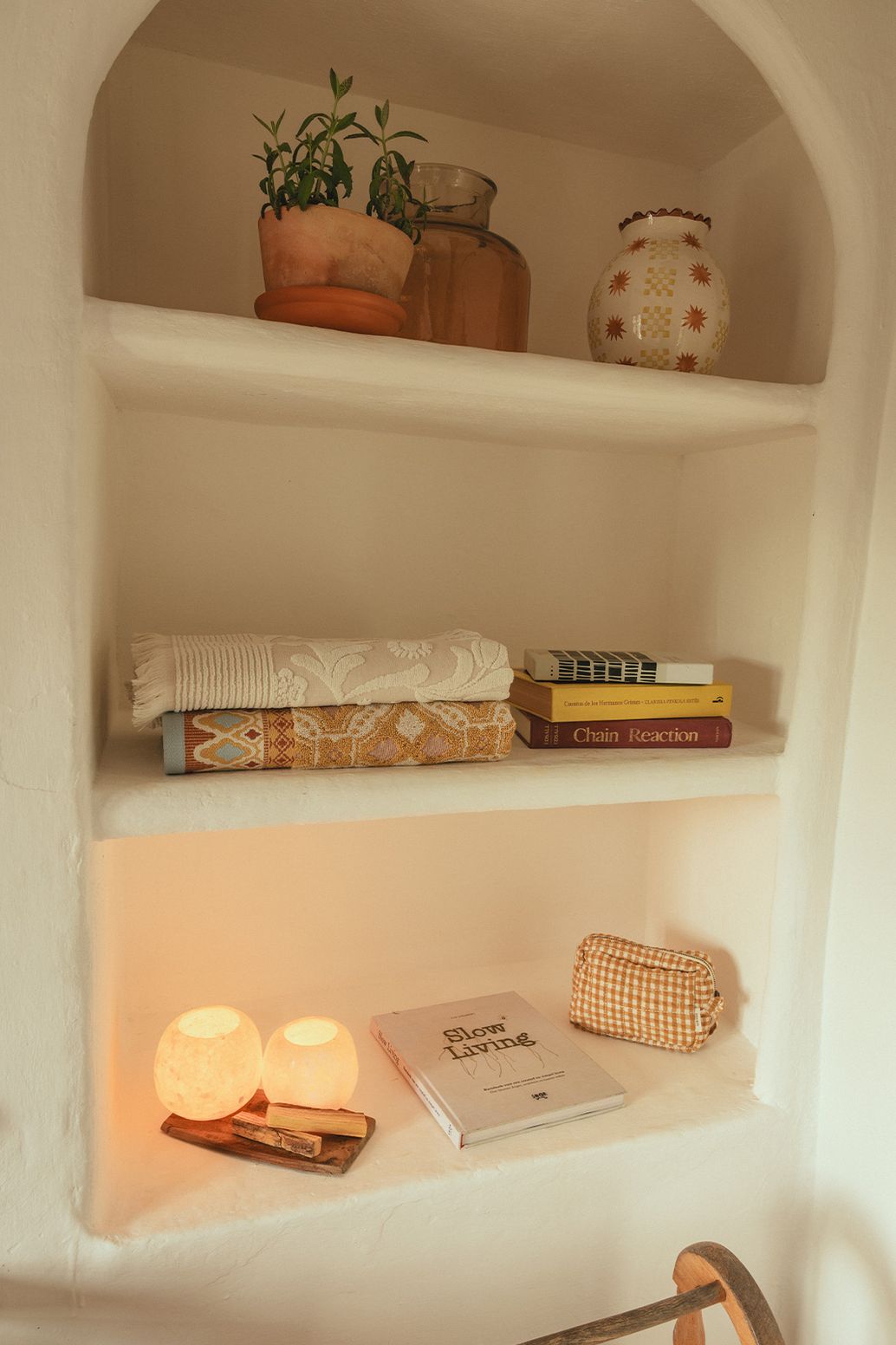 Trousse de toilette à carreaux - jaune foncé