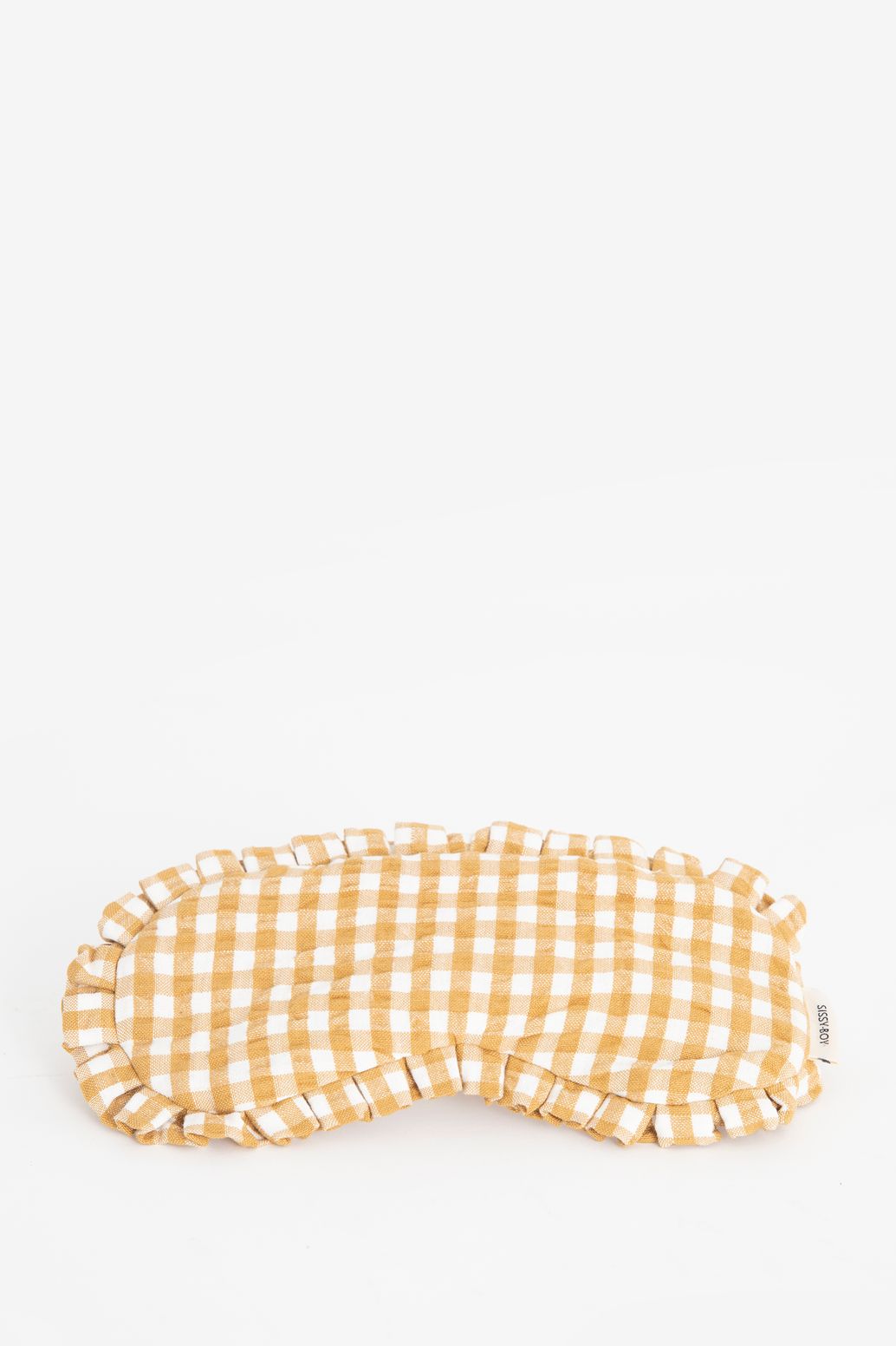 Donkergeel geblokt oogmasker