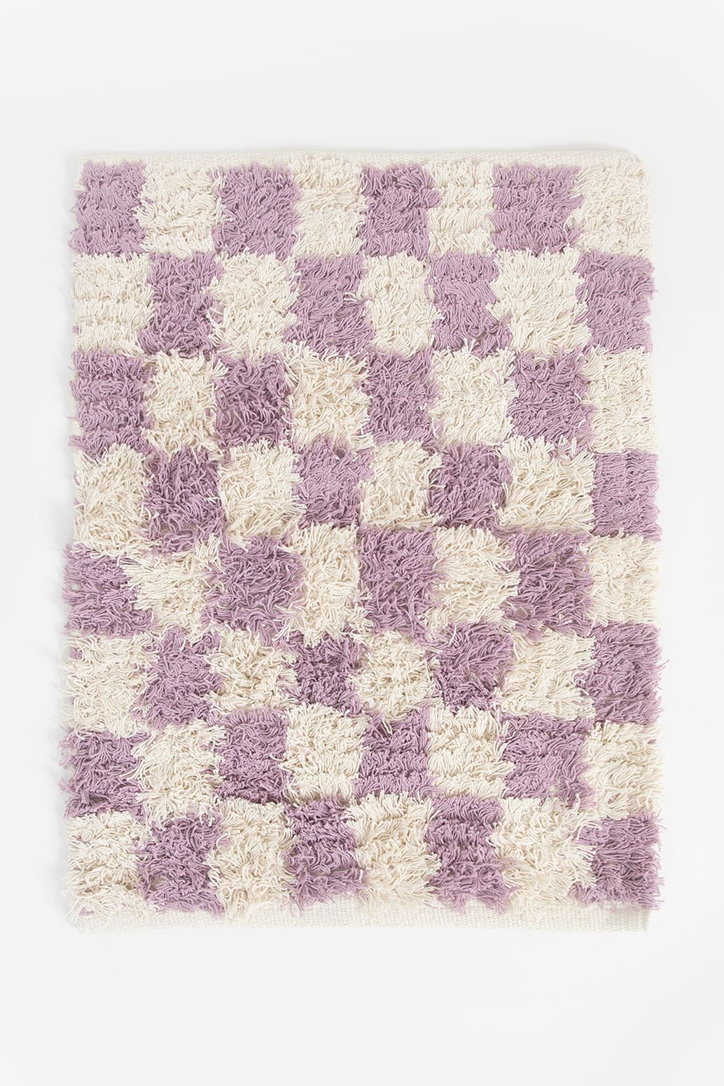 Tapis de bain avec imprimé carreaux - lilas