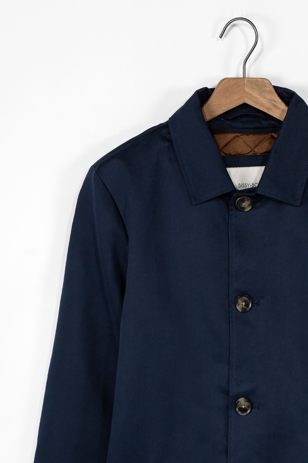 Donkerblauwe Mackintosh jas