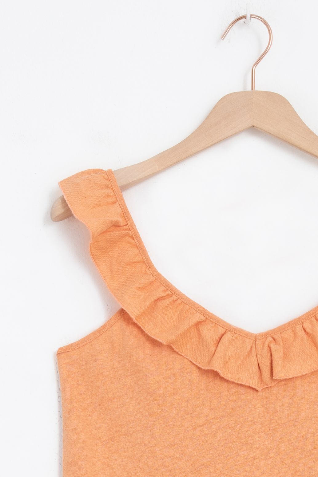Top mit Volants - orange