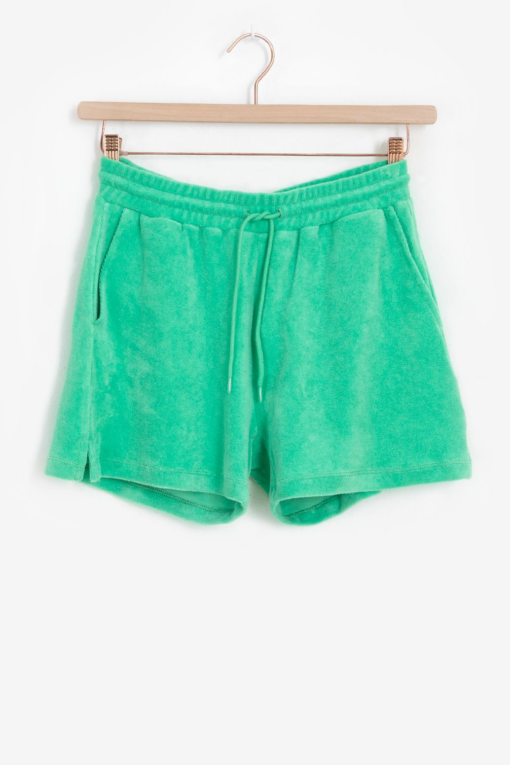Groene badstof shorts