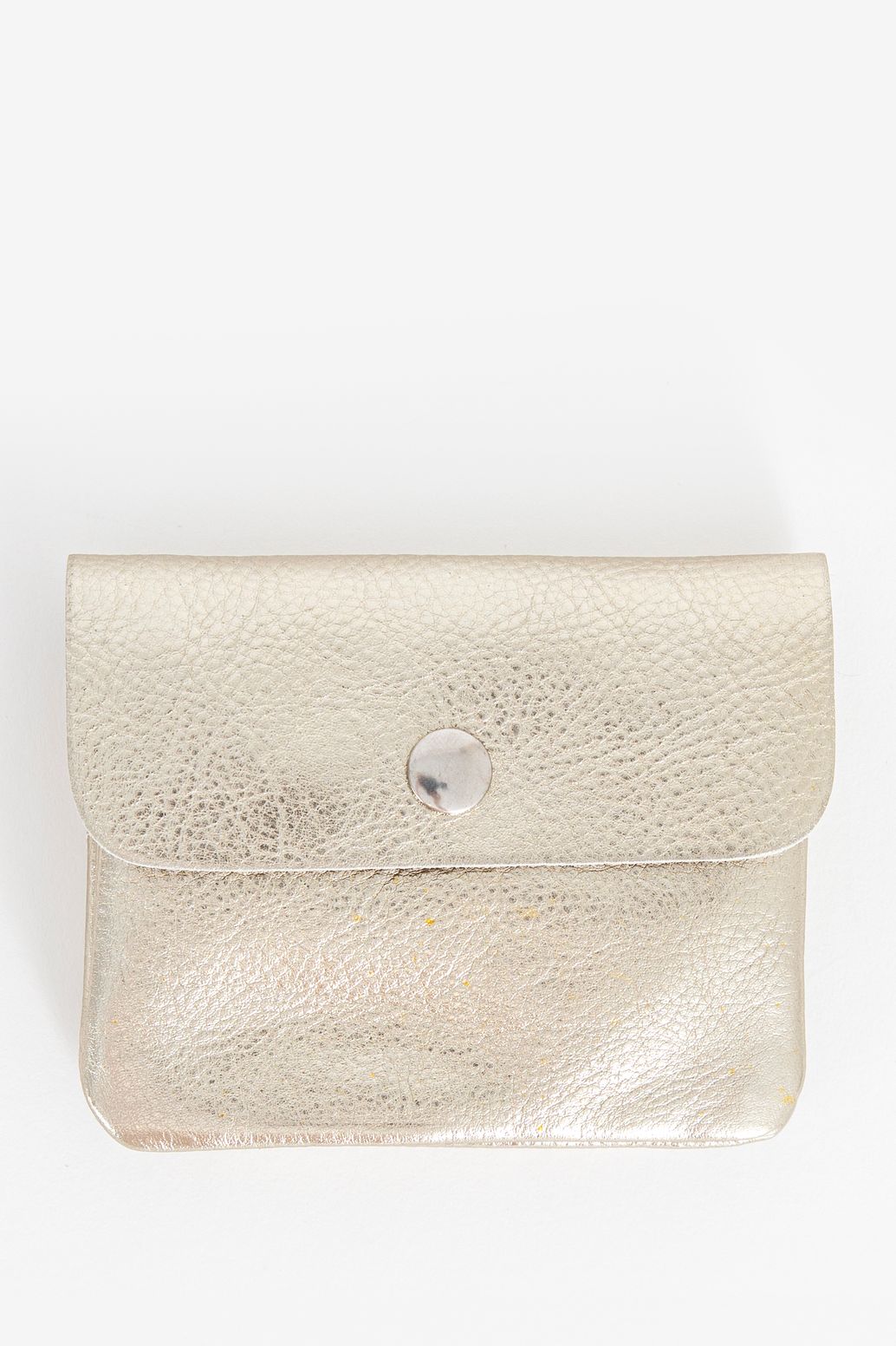 Porte-monnaie métallisé en cuir - doré