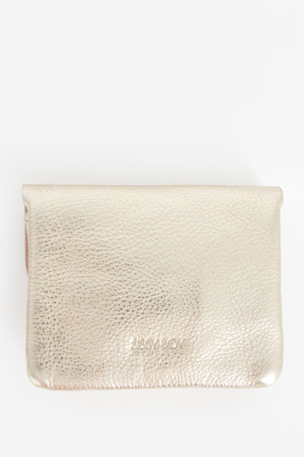 Porte-monnaie métallisé en cuir - doré