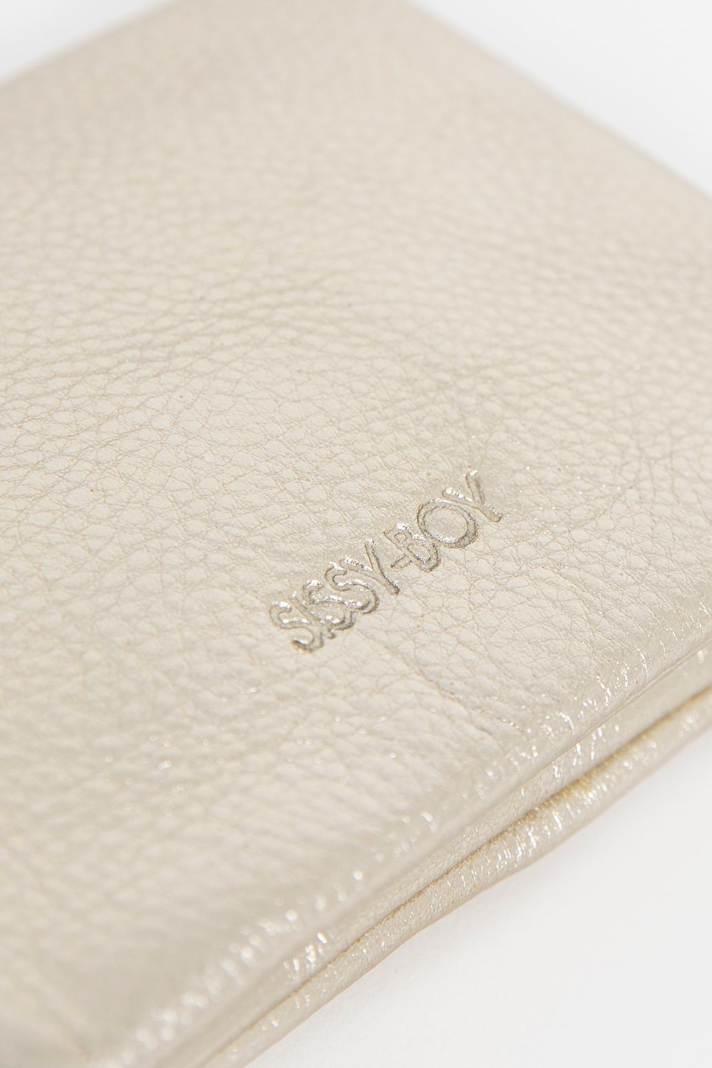 Porte-monnaie métallisé en cuir - doré