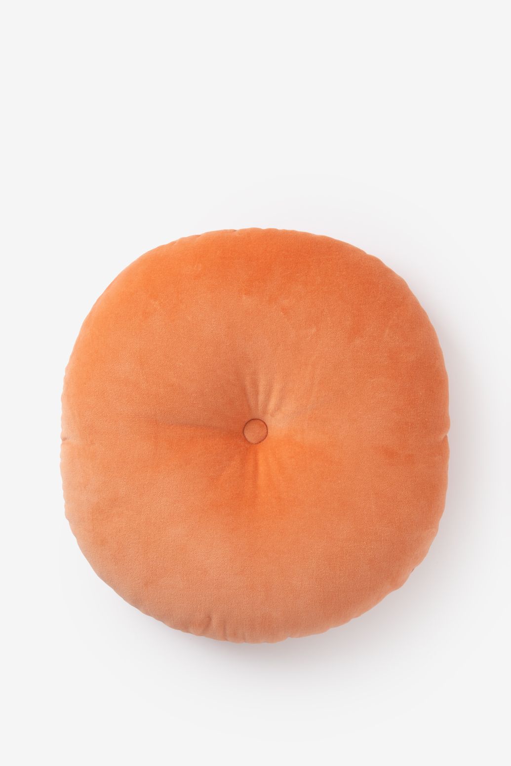 Coussin rond en velours - orange clair