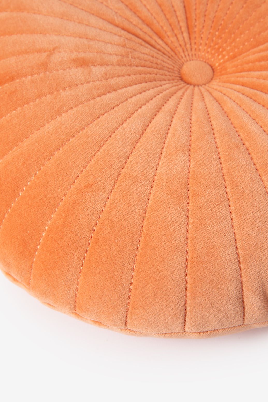 Coussin rond en velours - orange clair
