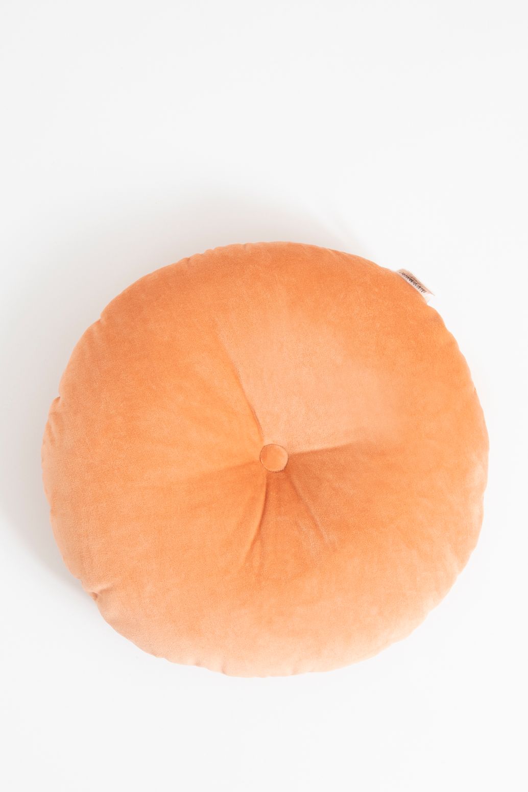 Coussin rond en velours - orange clair