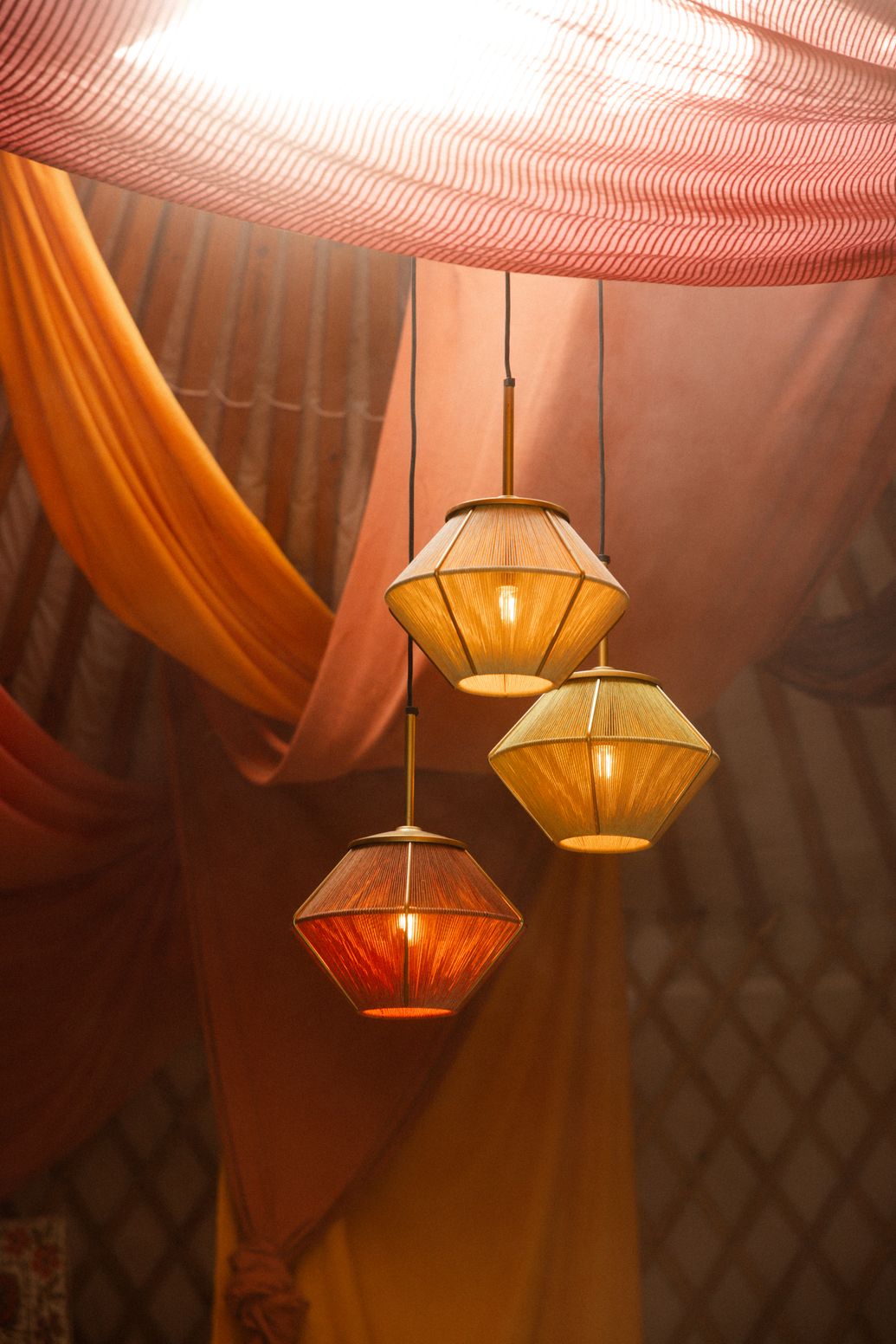 Bruin-roze hanglamp aural shades mini