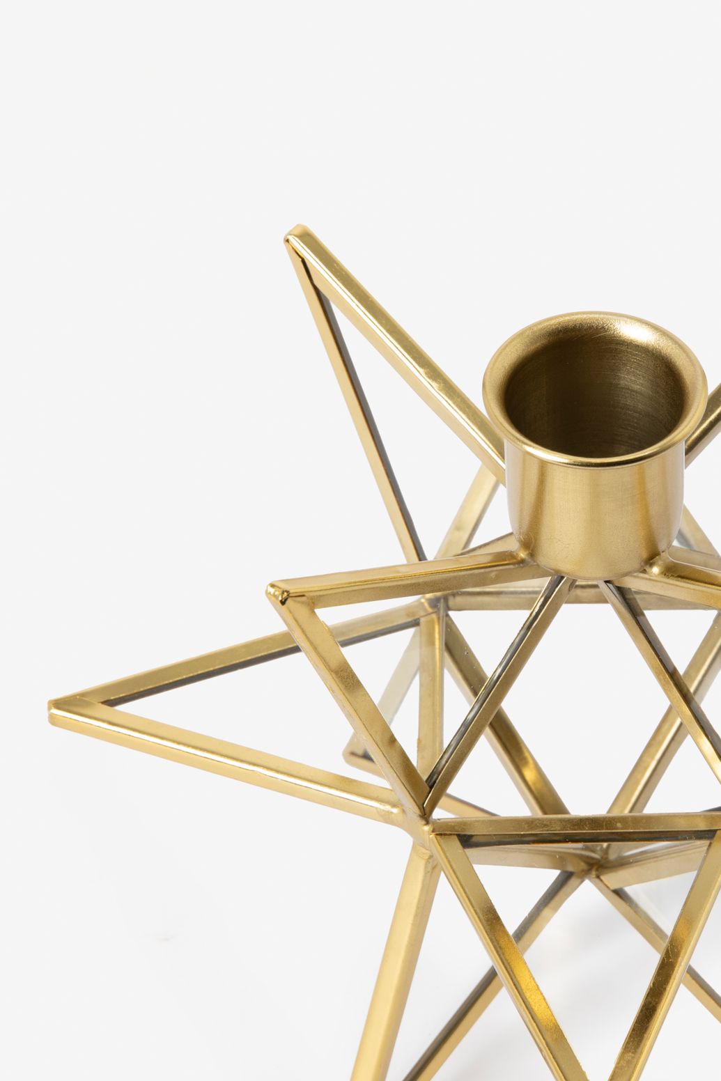 Bougeoir étoile en verre et métal - doré