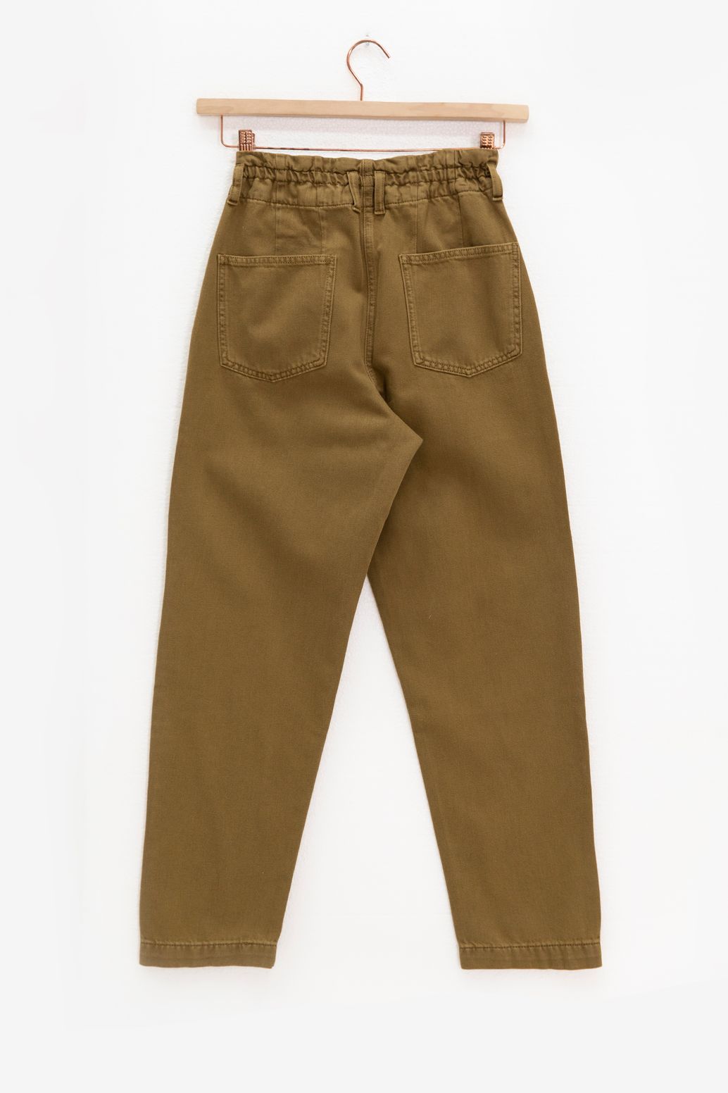 High Waist-Hose mit geradem Schnitt - dunkelgrün