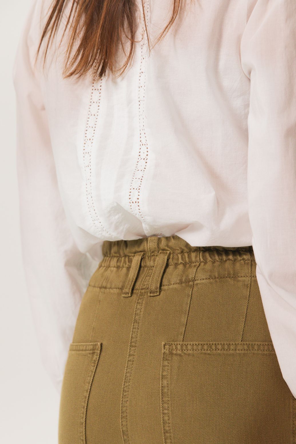 High Waist-Hose mit geradem Schnitt - dunkelgrün