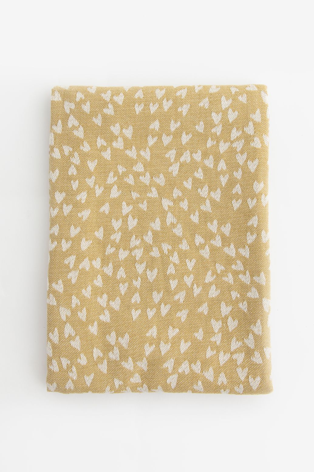 Lichtgroene katoenen theedoek met hartjesprint