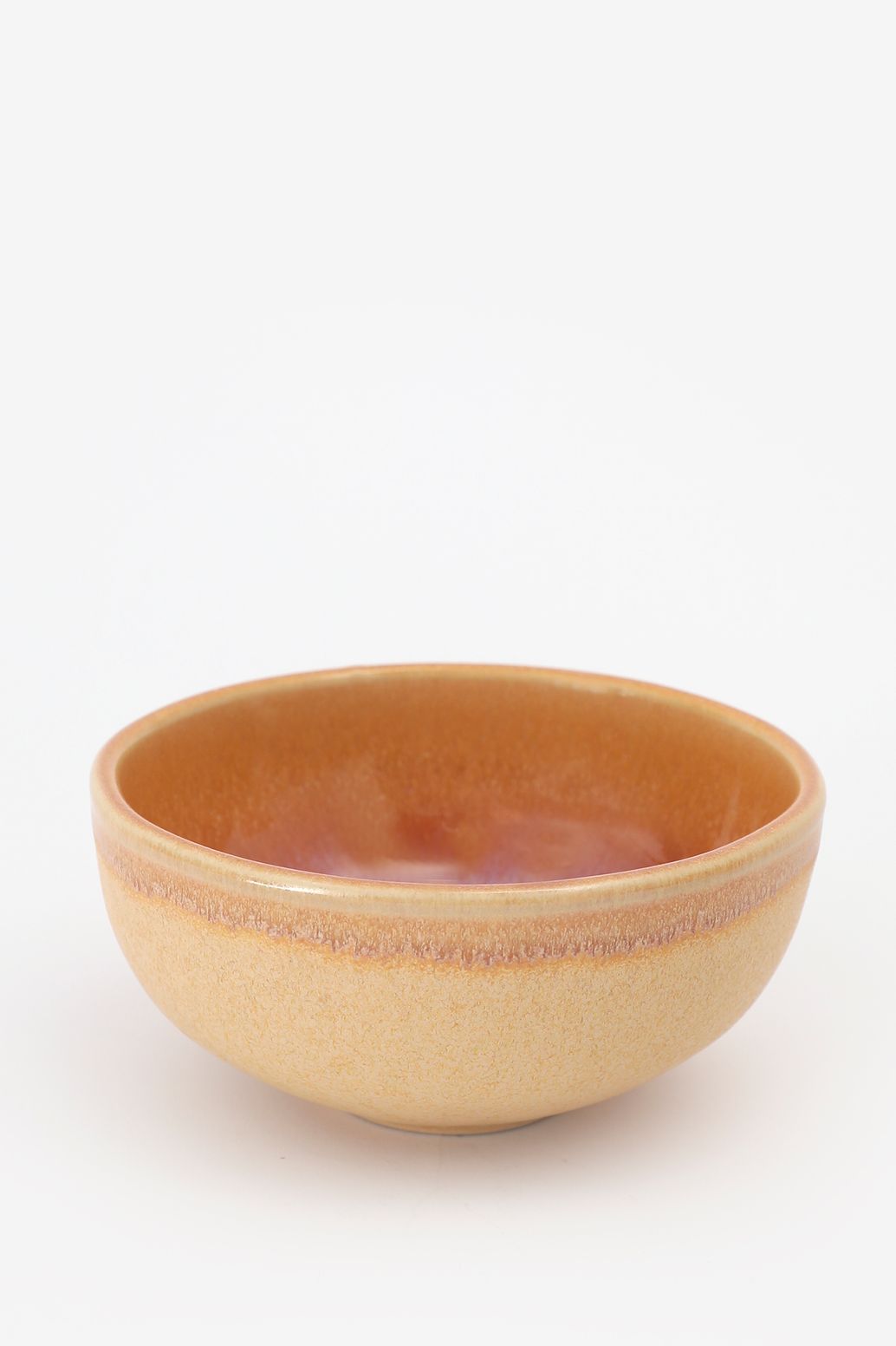 Kom klein lichtbruin reactive glaze funky