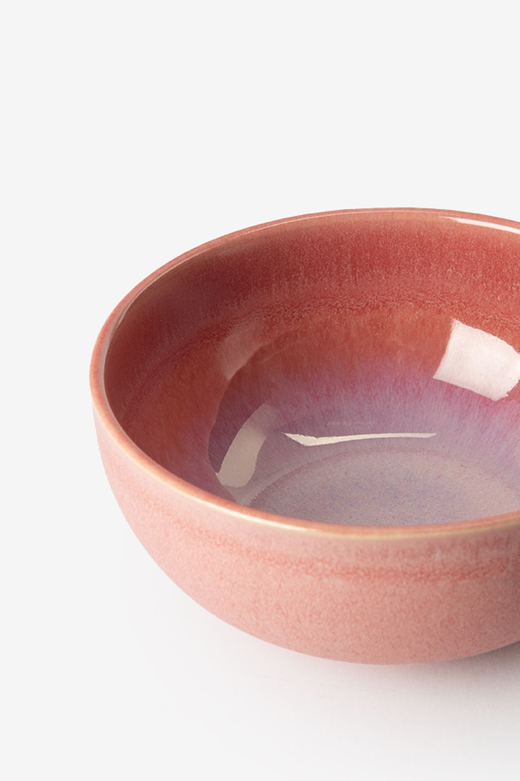 Ontbijtkom roze reactive glaze funky
