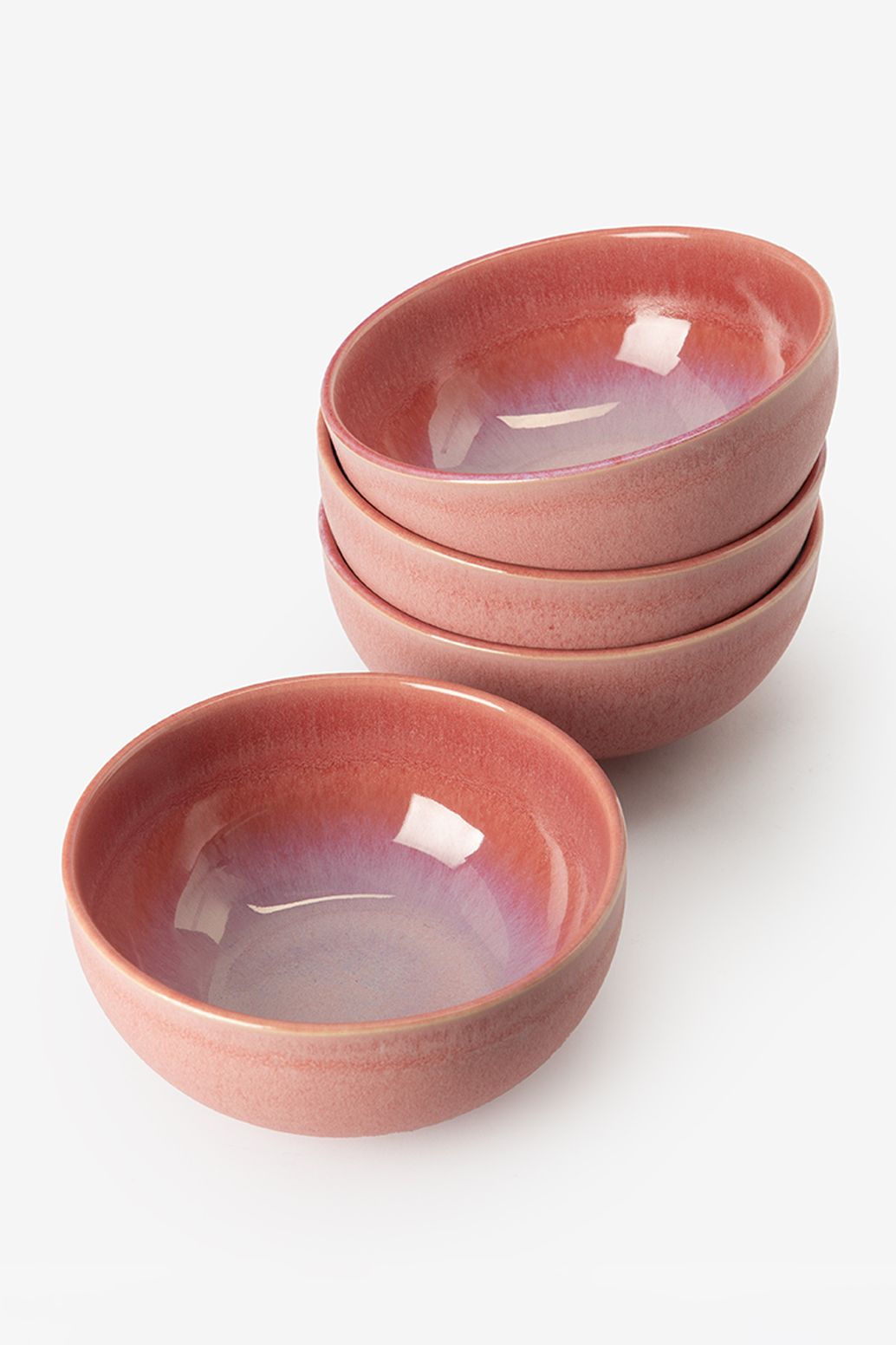 Ontbijtkom roze reactive glaze funky
