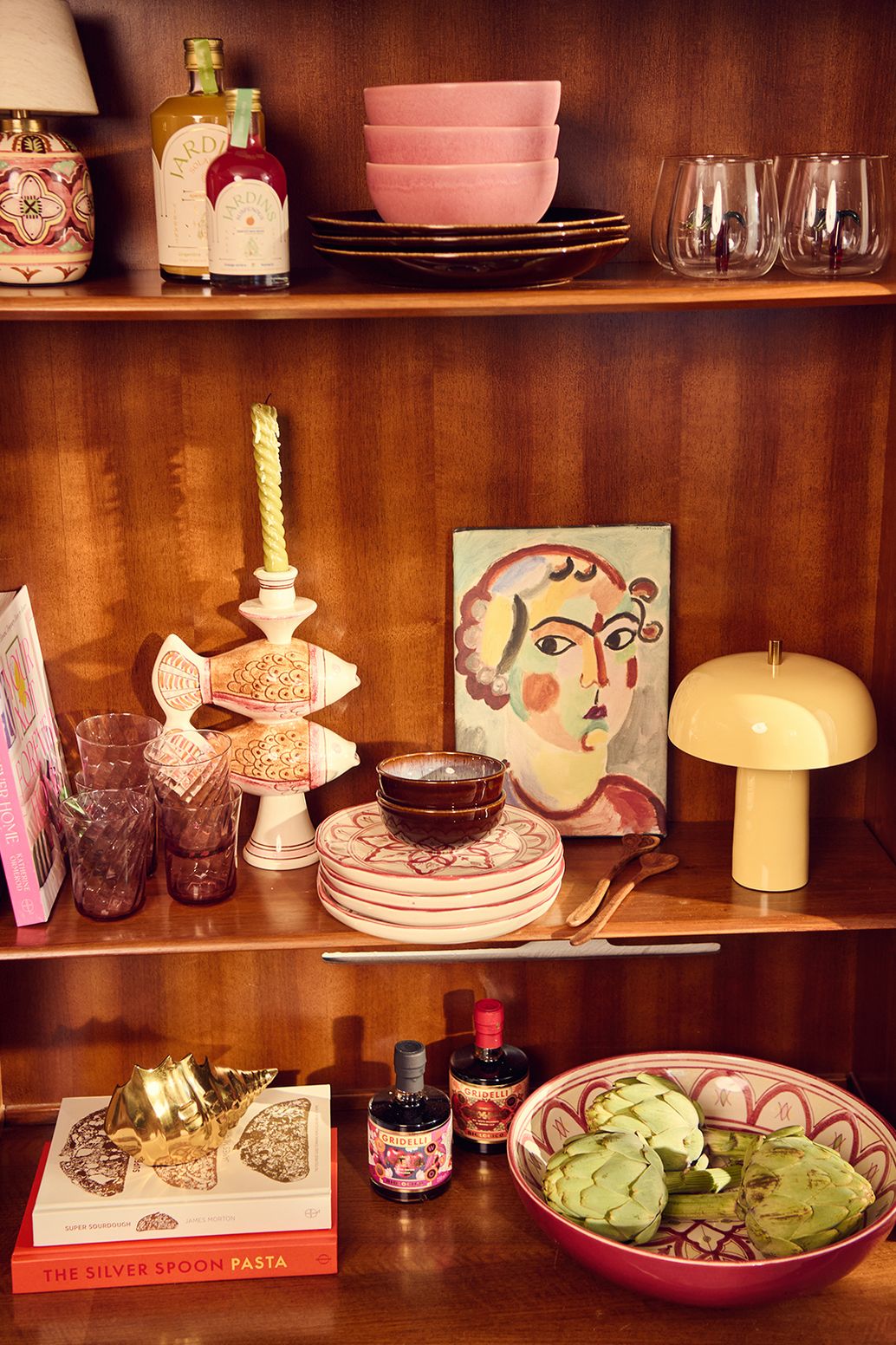 Ontbijtkom roze reactive glaze funky