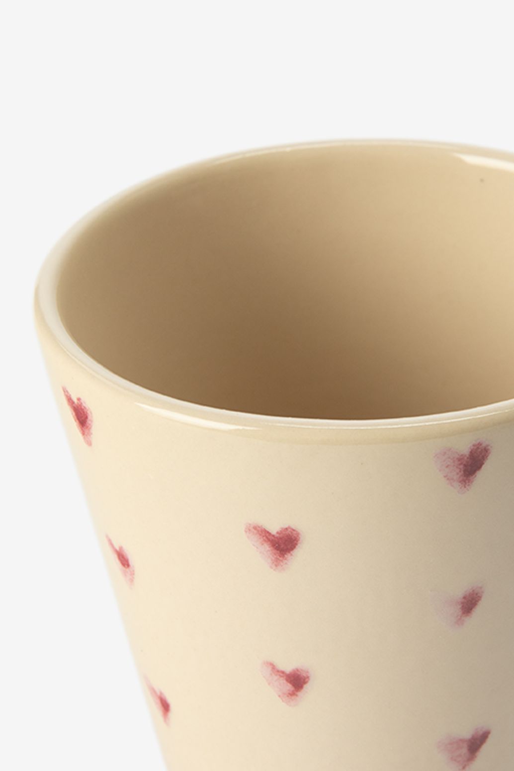 Tasses à café avec petits cœurs - beige