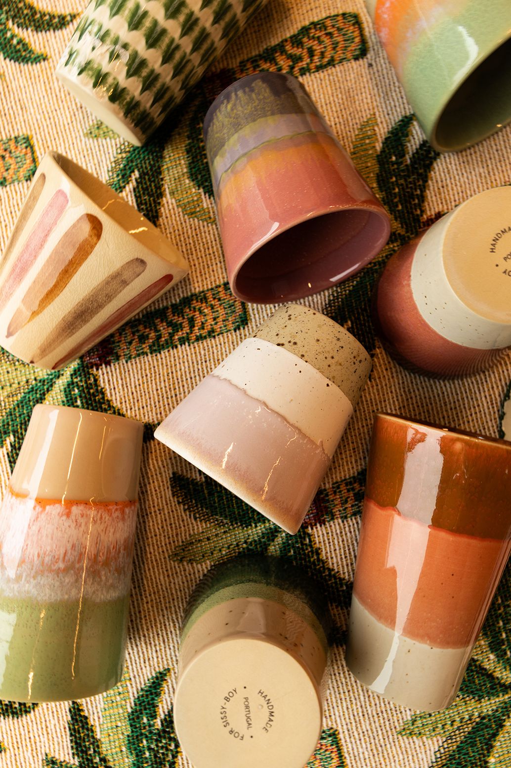 Kaffeebecher - rosa/grün