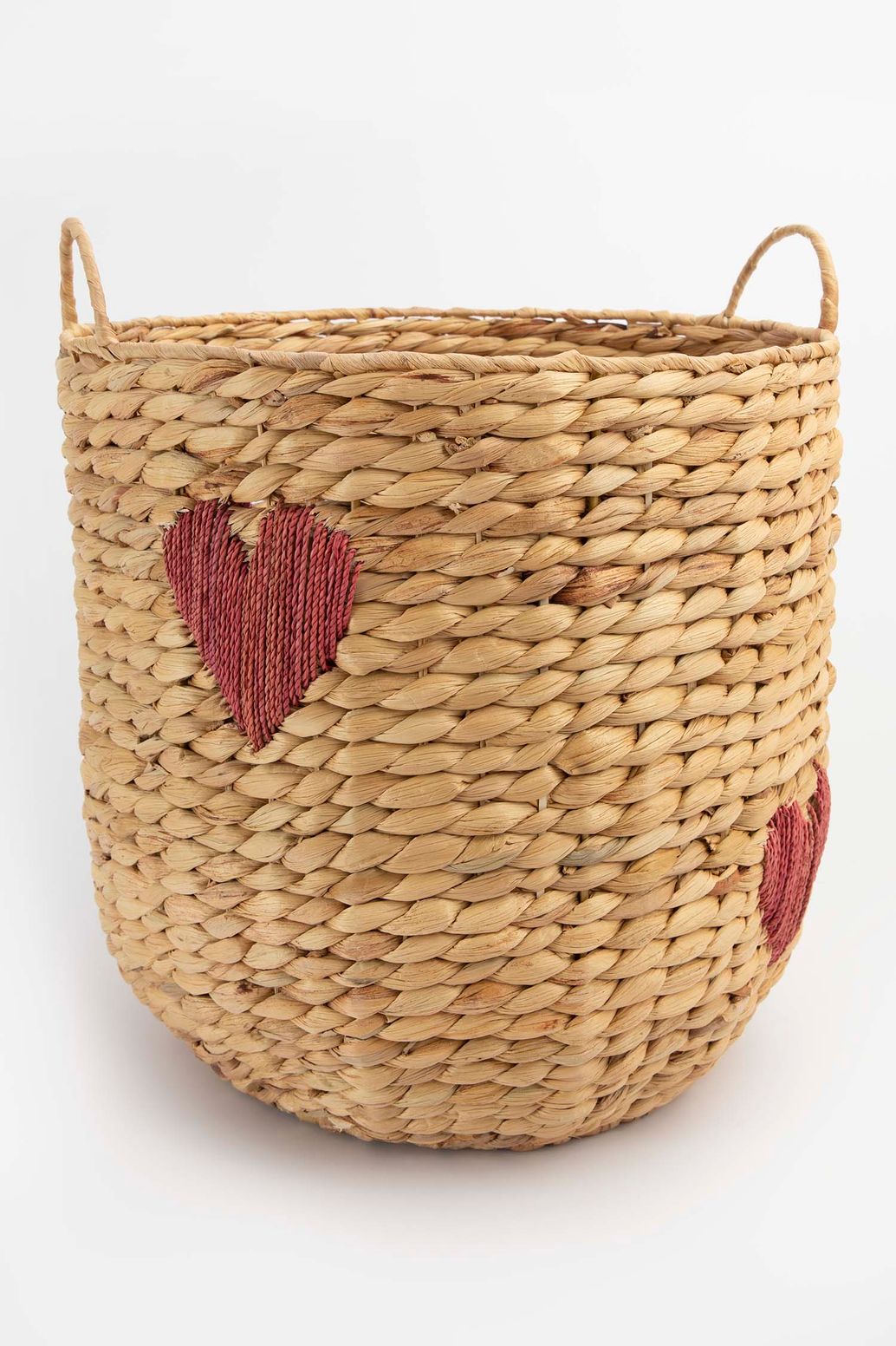 Mand van hyacinth met rode ingeweven hartjes large