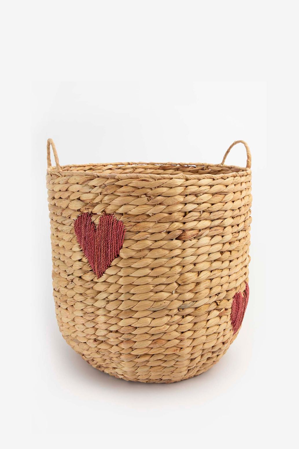 Korb aus Hyazinthe mit roten Herzen medium