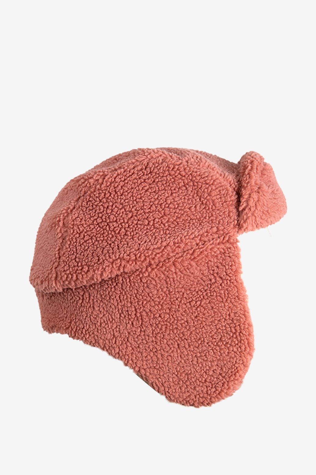 Roze teddy pilotenmuts