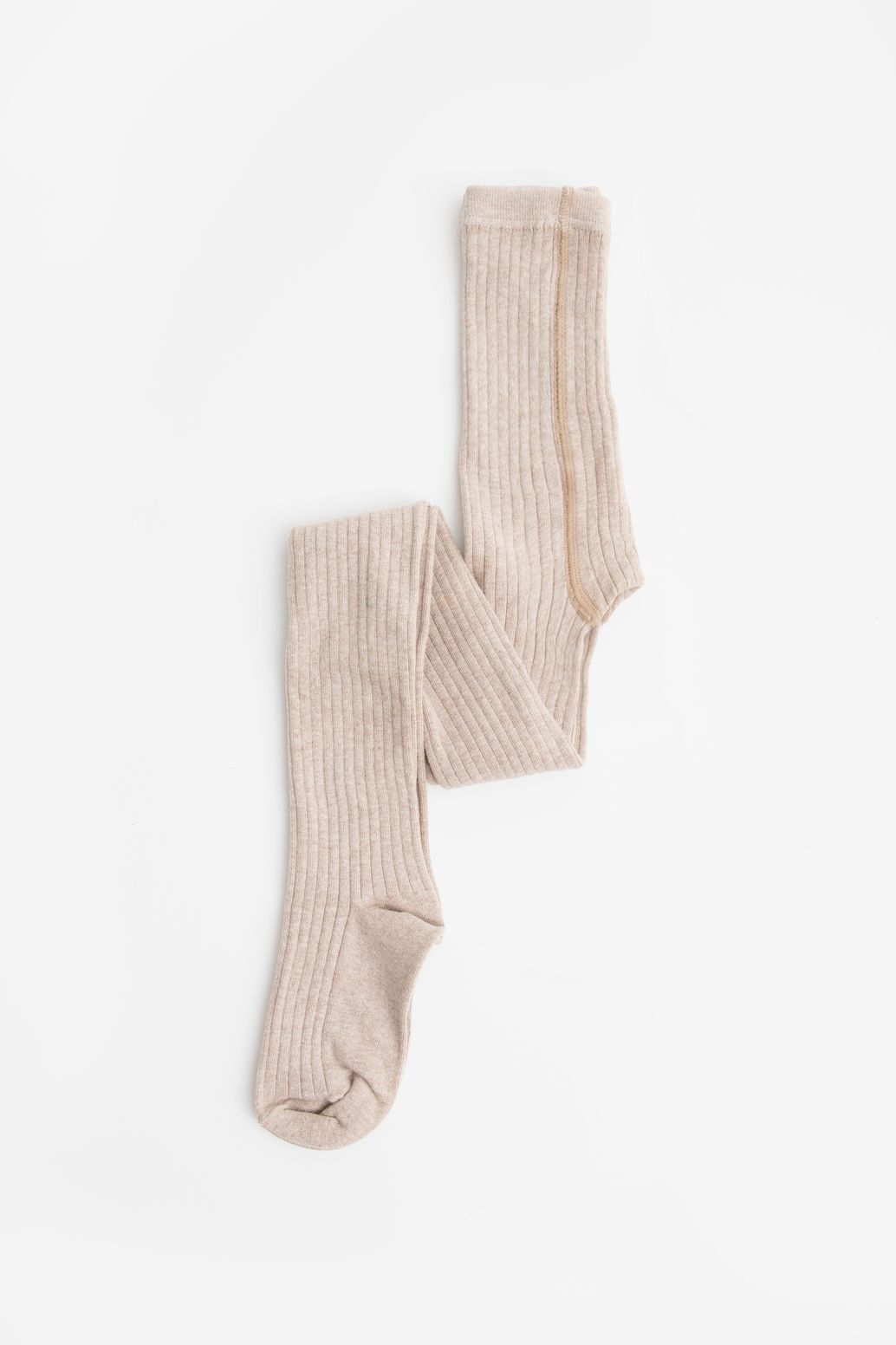 Collants en coton côtelé - beige