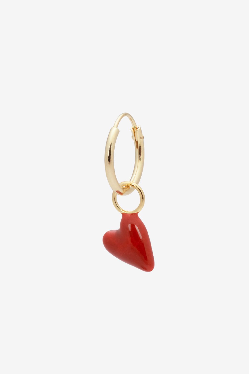 Anna+Nina gold plated single heart beat oorbel