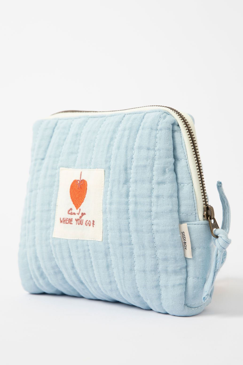 Trousse de toilette avec texte - bleu clair