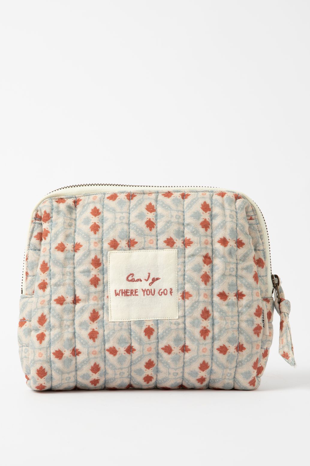 Trousse de toilette avec imprimé et texte - multicolore