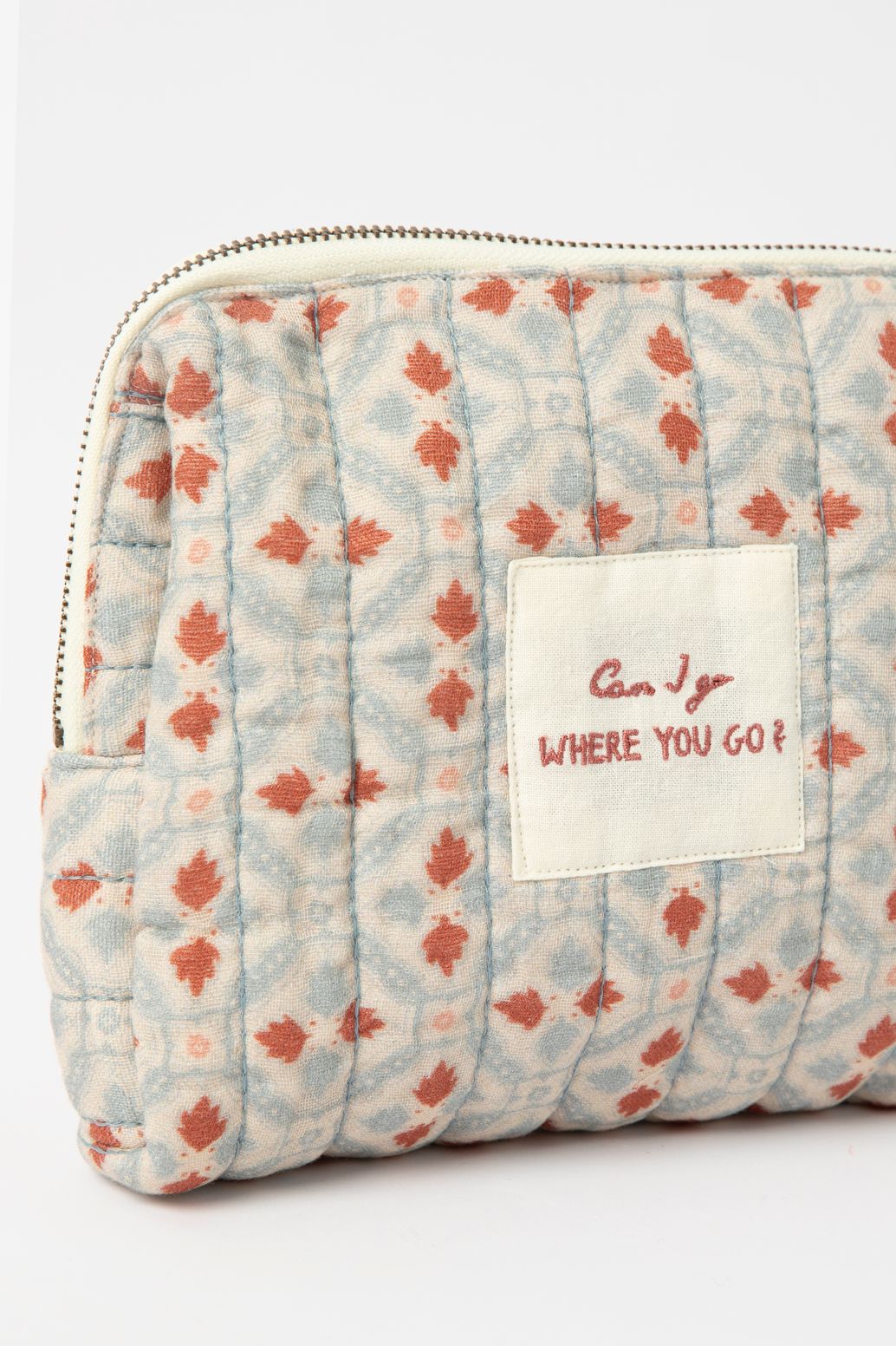 Trousse de toilette avec imprimé et texte - multicolore