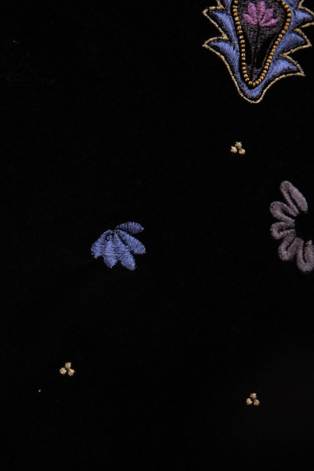 Veste en velours avec détails brodés - noir