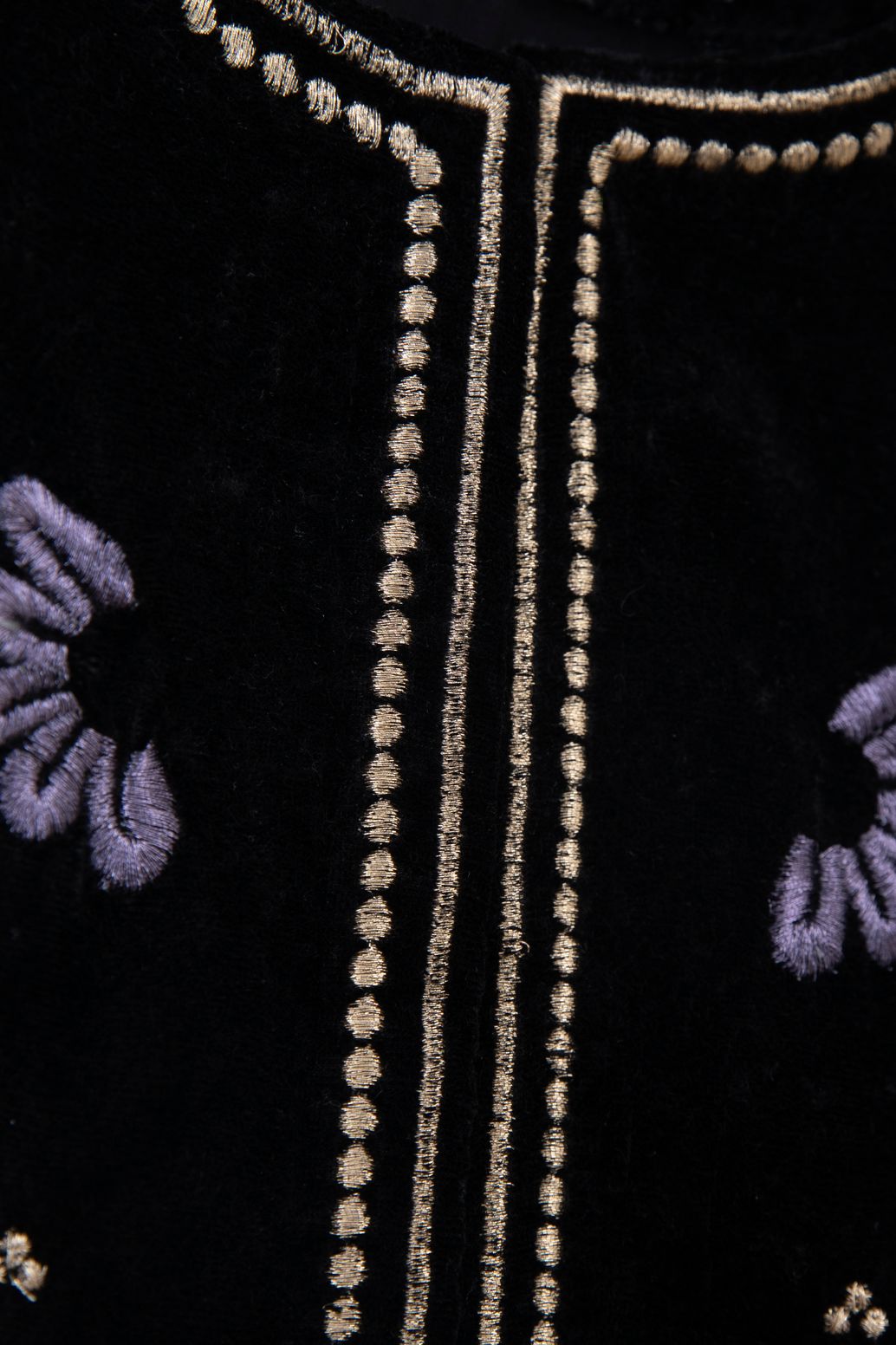 Veste en velours avec détails brodés - noir