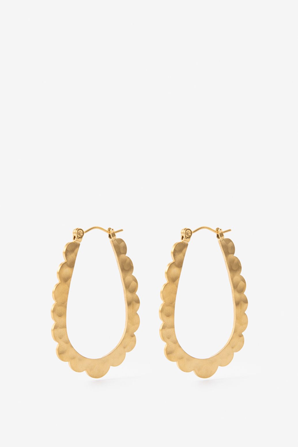 Gold plated ovale oorbellen