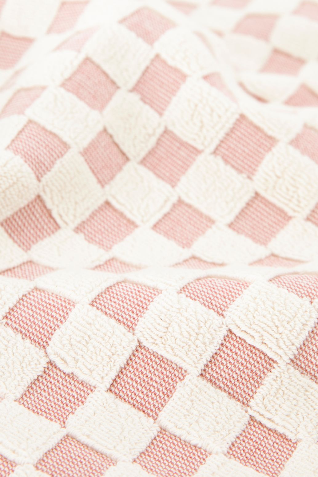 Handtuch mit Blockmuster - hellrosa