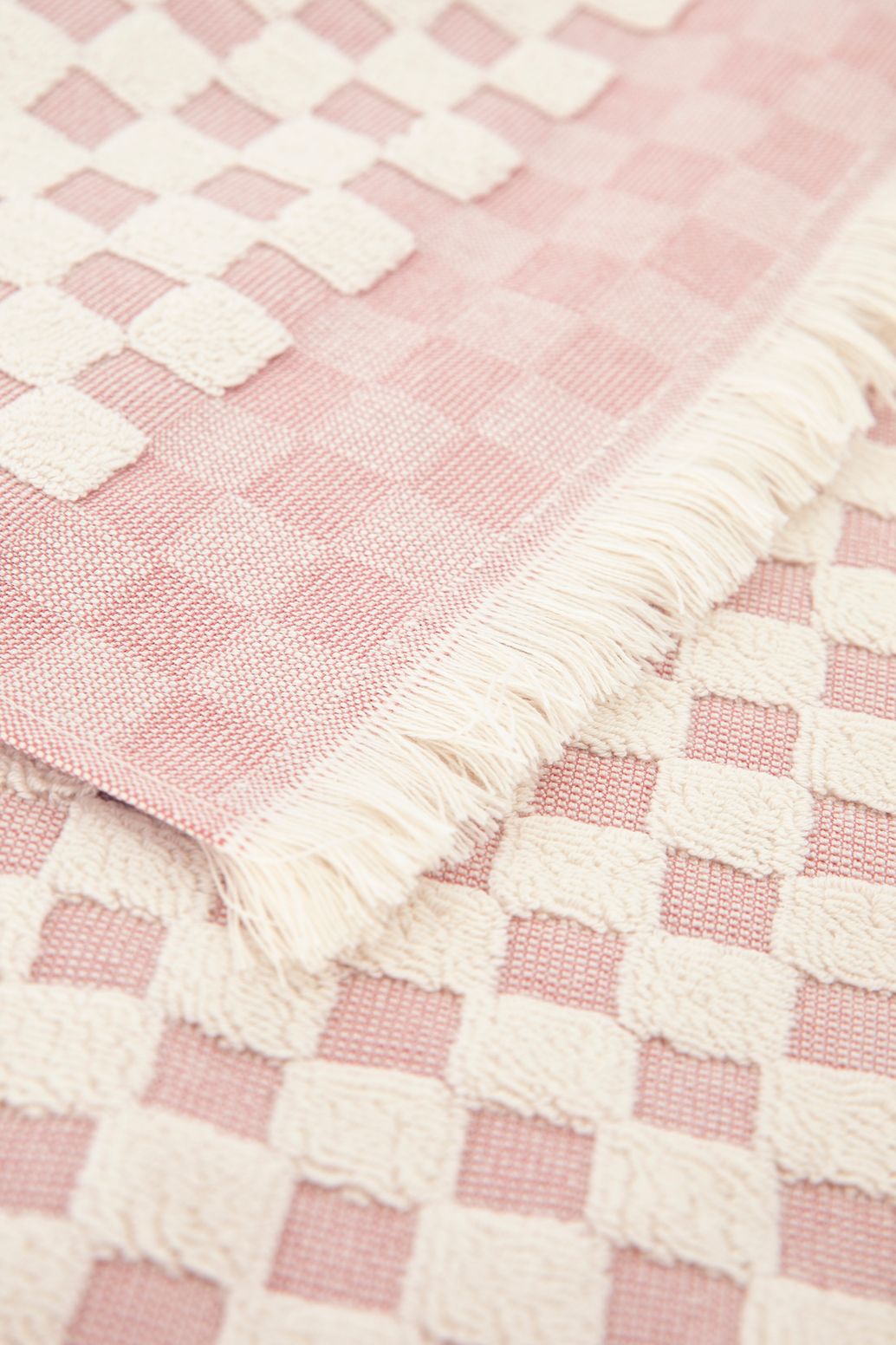 Handtuch mit Blockmuster - hellrosa