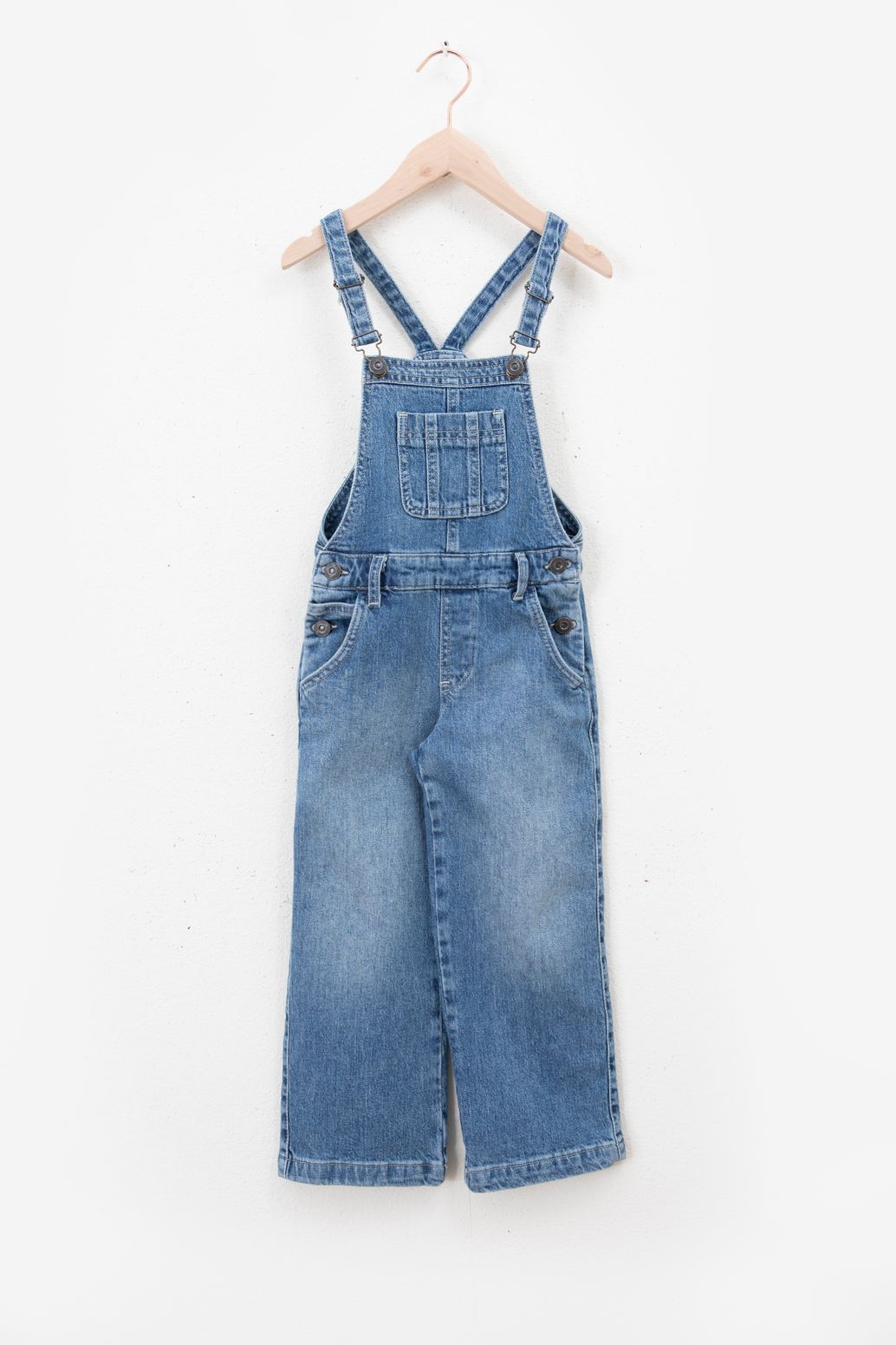 Blauwe denim tuinbroek