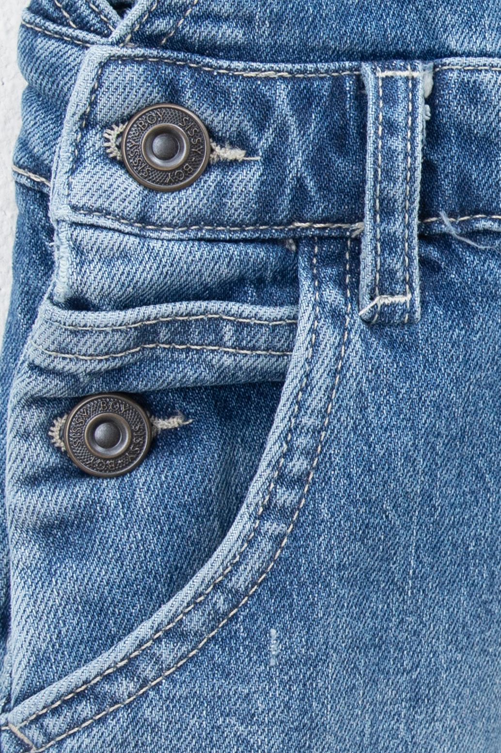 Blauwe denim tuinbroek
