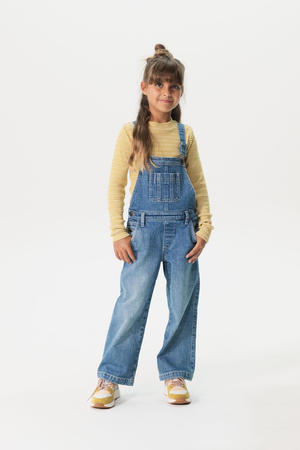 Blauwe denim tuinbroek