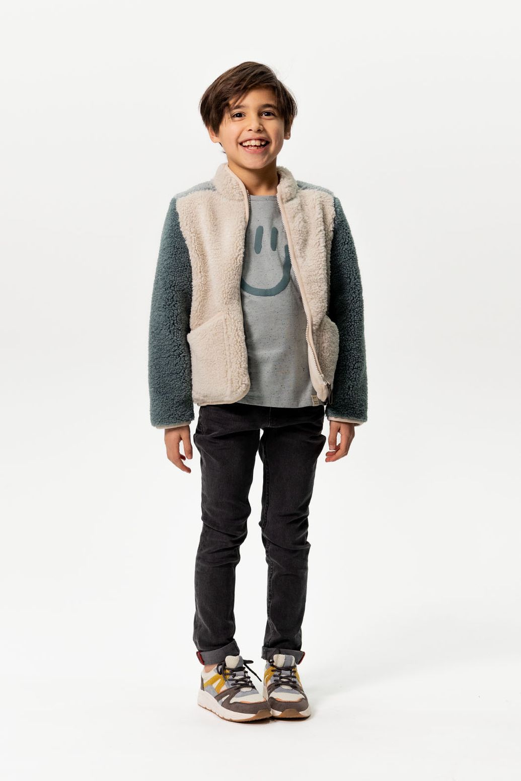 Donkergrijze slim fit jog jeans