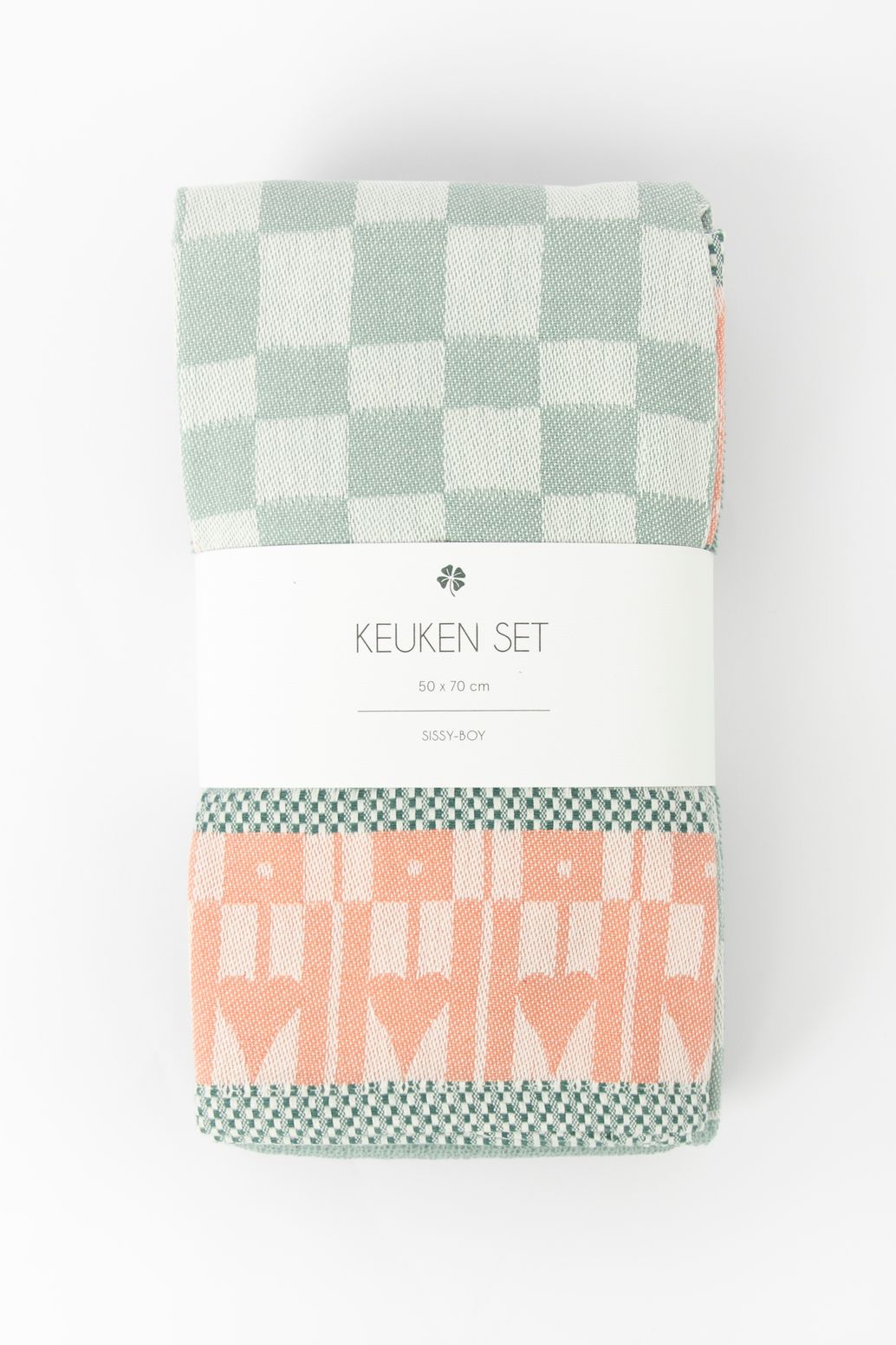 Groenblauwe handdoek en theedoek terry