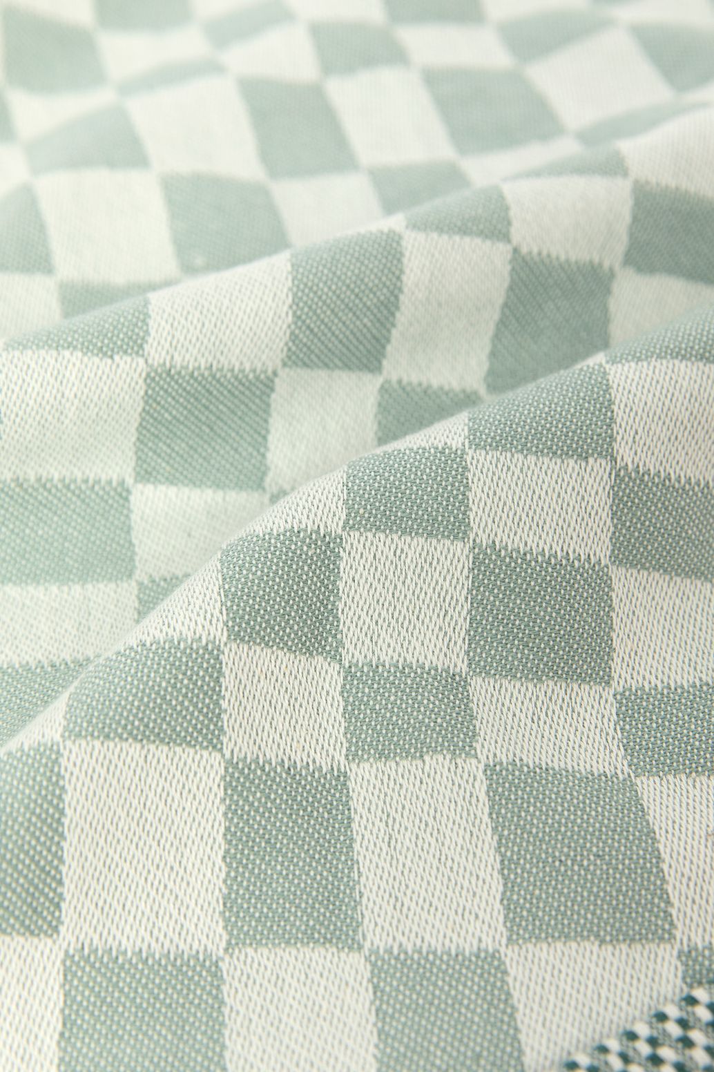 Groenblauwe handdoek en theedoek terry