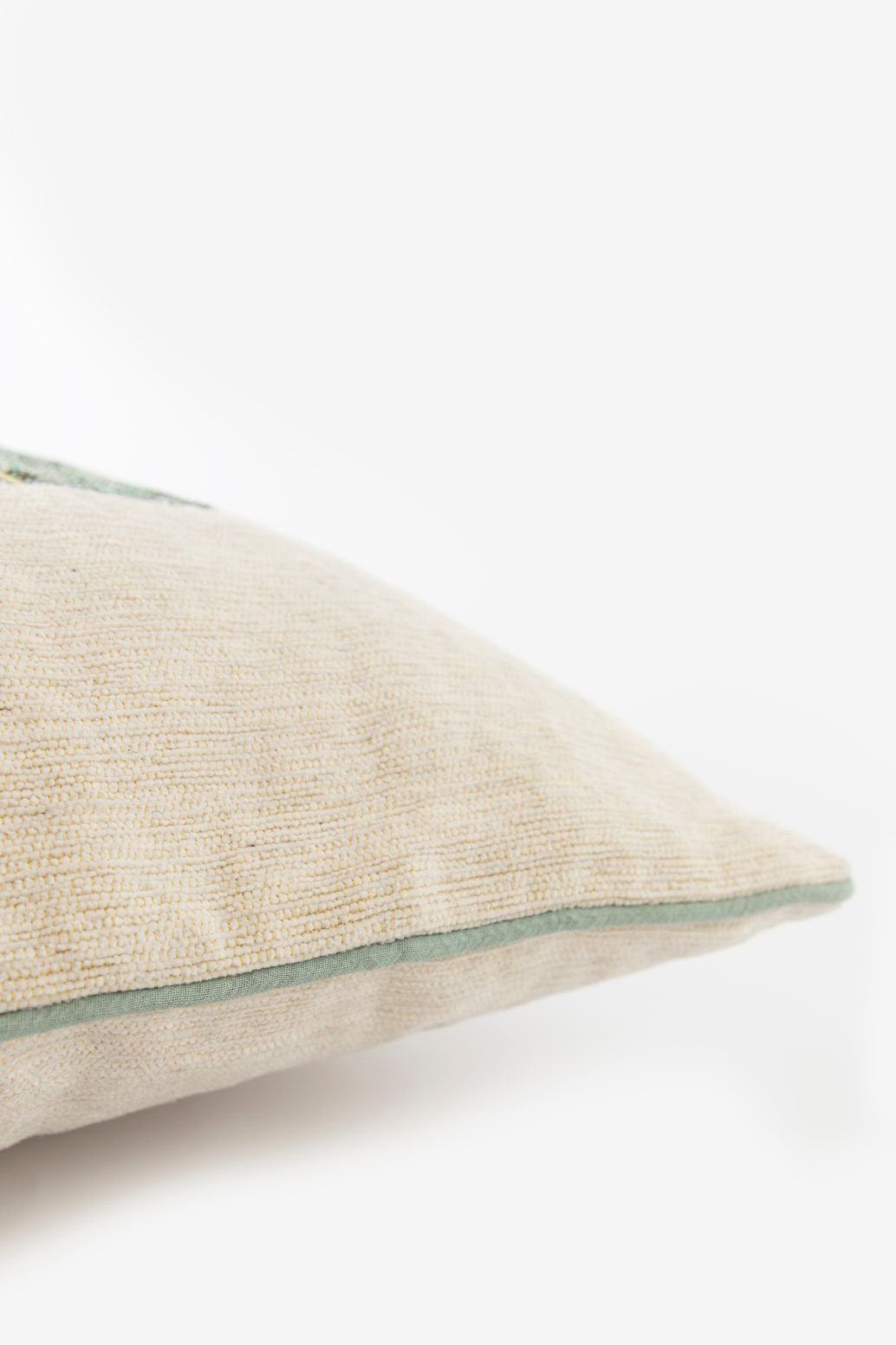 Coussin jacquard avec libellule - bleu gris