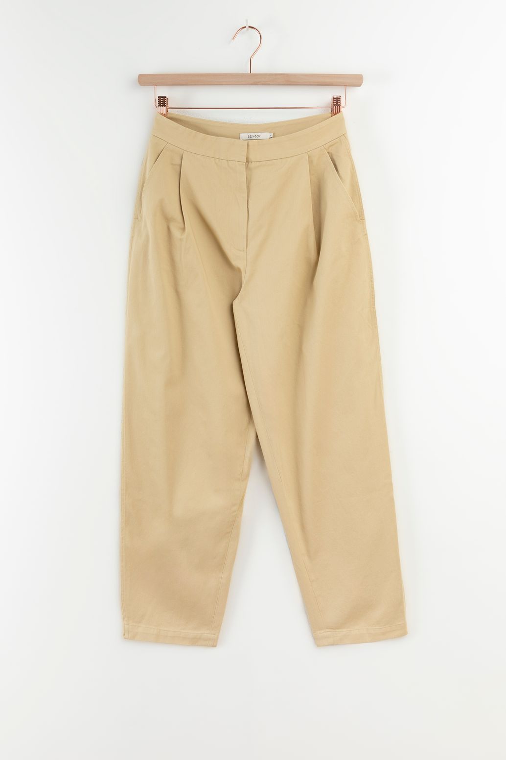 Buntfaltenhose aus Baumwolle - beige