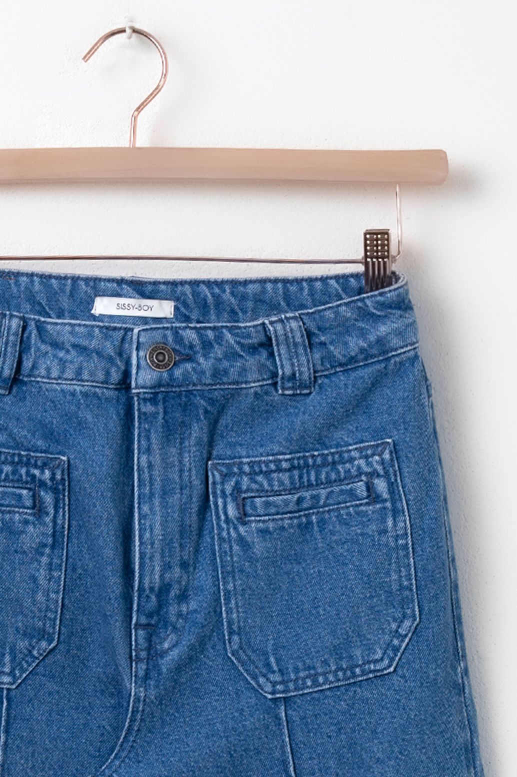 High Waist-Jeans mit weitem Bein Brovary - blau