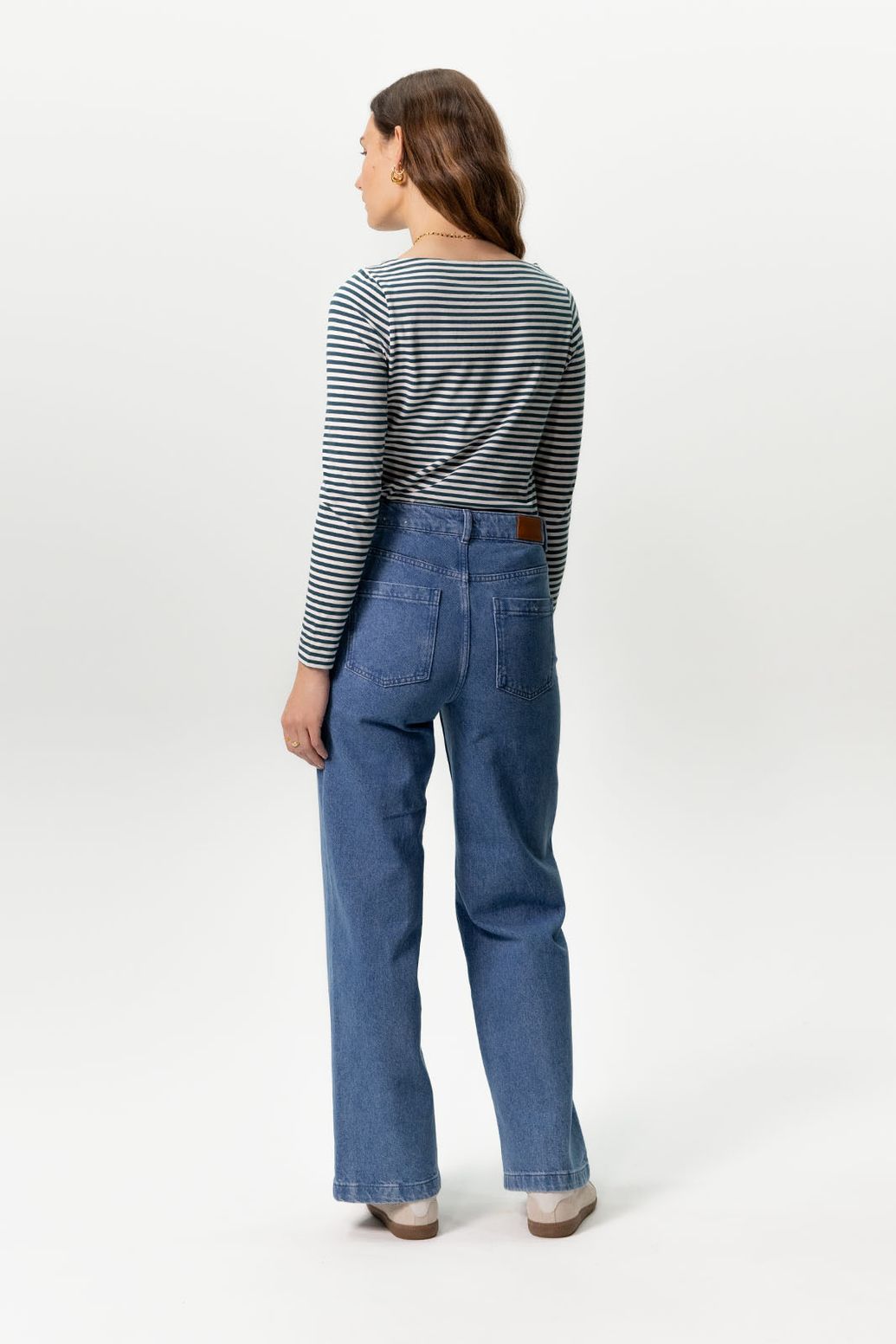 High Waist-Jeans mit weitem Bein Brovary - blau