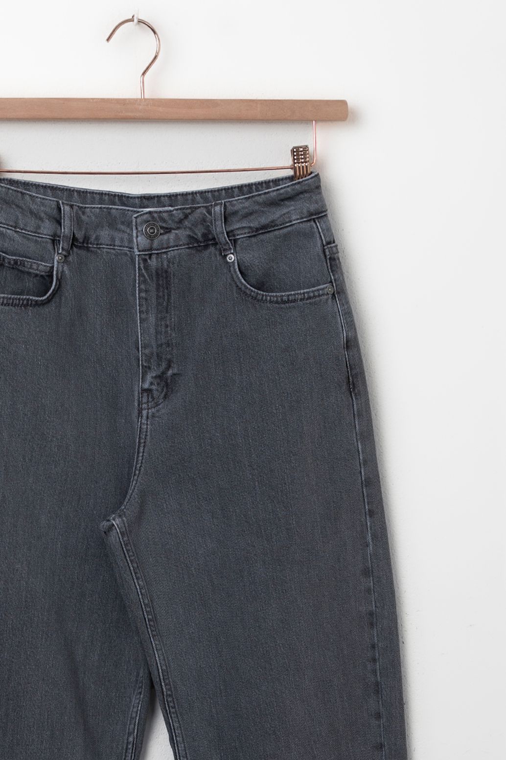 Bora donkergrijze high waist tapered jeans